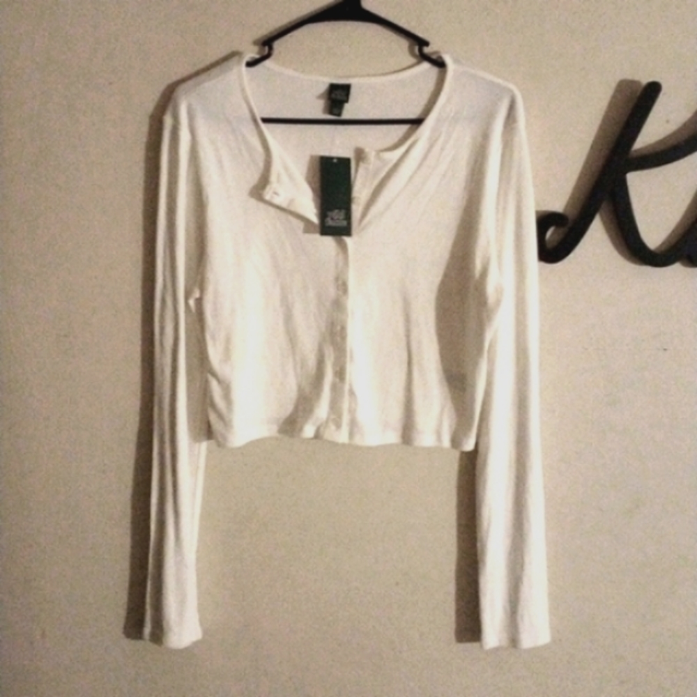 Wild Fable Large White cropped cardigan